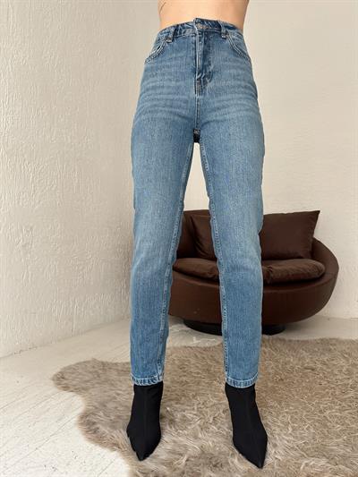 Slim Mom Pantolon Mavi