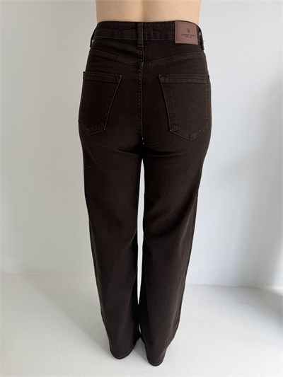 Straight Jean Pantolon Koyu kahve