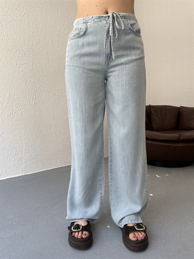 Tencel Kumaş Pantolon Mavi