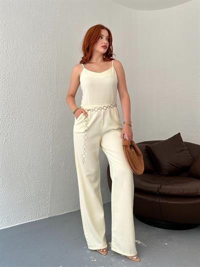 Tencel Kumaş Tulum Sarı