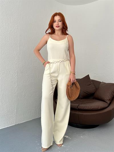 Tencel Kumaş Tulum Sarı