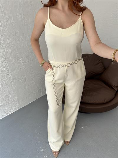 Tencel Kumaş Tulum Sarı