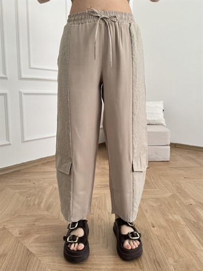 Tensel Garnili Relax Fit Pantolon Bej