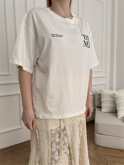 The Met Baskılı Oversize Tshirt Ekru