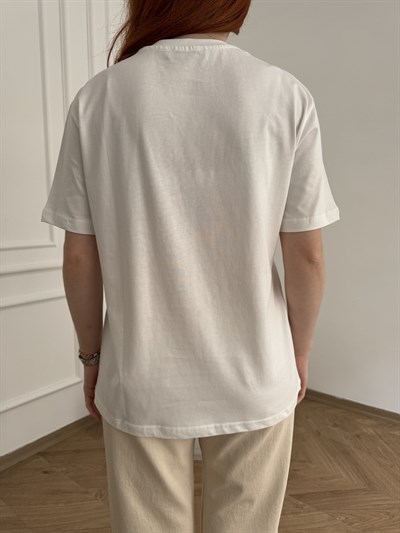 Tiamo Baskı T-shirt Ekru