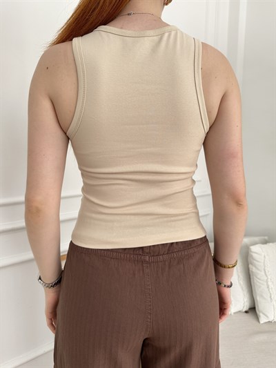 Toka Detaylı Cuplı Body Taş