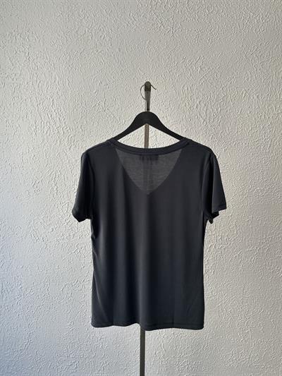 V Yaka Oversize Tişört Antrasit