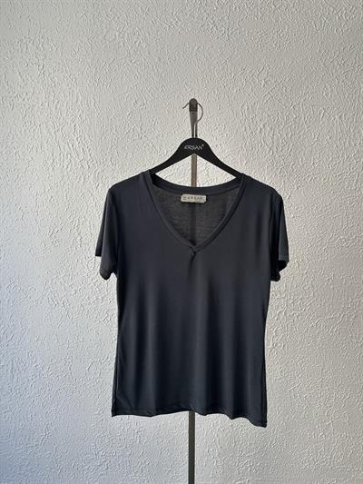 V Yaka Oversize Tişört Antrasit