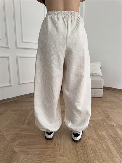 Yanı Şeritli Paraşüt Pantolon Taş