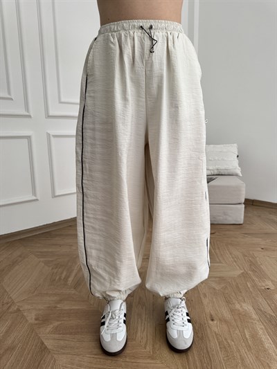 Yanı Şeritli Paraşüt Pantolon Taş