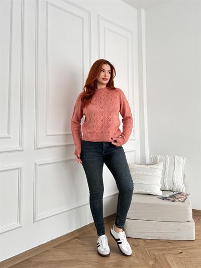 Yıpratma Detay Skinny Pantolon 02 koyu tint
