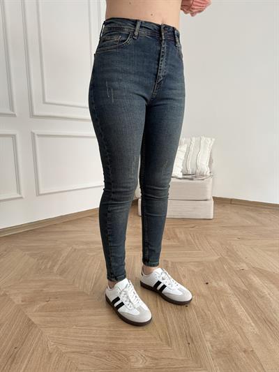 Yıpratma Detay Skinny Pantolon 02 koyu tint