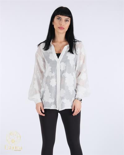 ESNORIA25K13KGML005-03-SJakarlı Gömlek Ekru