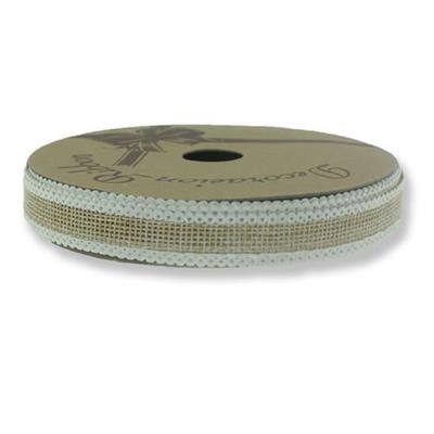 1.5cm x 10metre İki Kenarı Oyalı Keten Kurdela