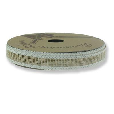 1.5cm x 10metre İki Kenarı Oyalı Keten Kurdela