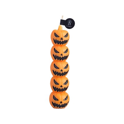 1 Adet 10,8cm Cadılar Bayramı Mini Mum Üst Üste Balkabağı