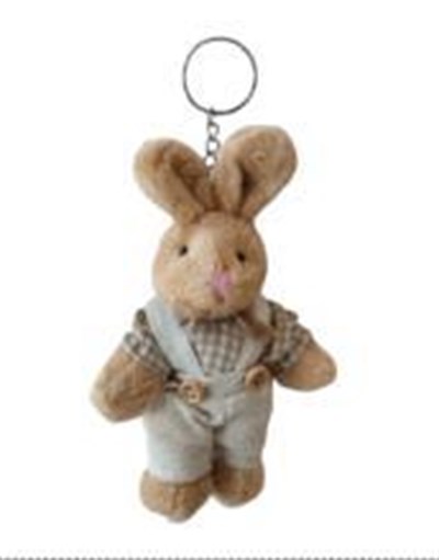 1 Adet 14cm Peluş Anahtarlık Tavşan Kıyafetli Erkek