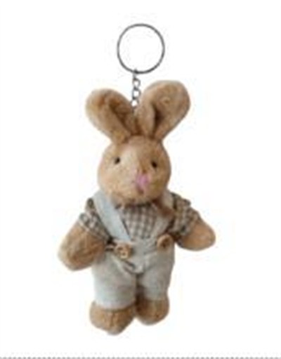 1 Adet 14cm Peluş Anahtarlık Tavşan Kıyafetli Erkek