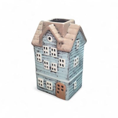 1 Adet 15x8cm Mini Seramik Ev Dekor Biblo Mavi Ev Mumluk