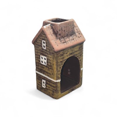 1 Adet 15x8cm Mini Seramik Ev Dekor Biblo Yeşil Ev Mumluk
