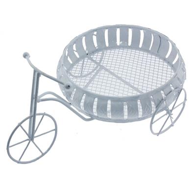 1 Adet 19x30cm Yuvarlak Sepetli Desenli Metal Bisiklet