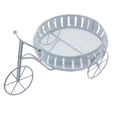 1 Adet 19x30cm Yuvarlak Sepetli Desenli Metal Bisiklet