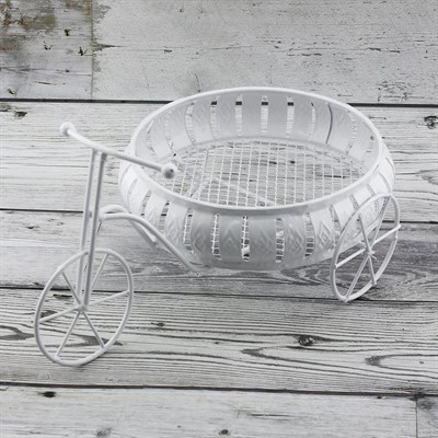 1 Adet 19x30cm Yuvarlak Sepetli Desenli Metal Bisiklet