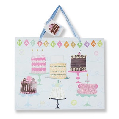 1 Adet 20x33cm Karton Çanta Pastalı Doğumgünü