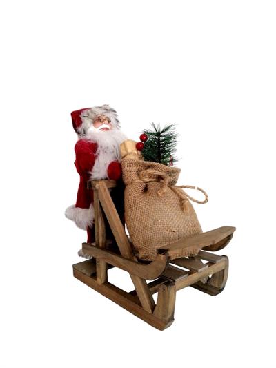 1 Adet 30cm Kızakta Noel Baba Yılbaşı Dekor