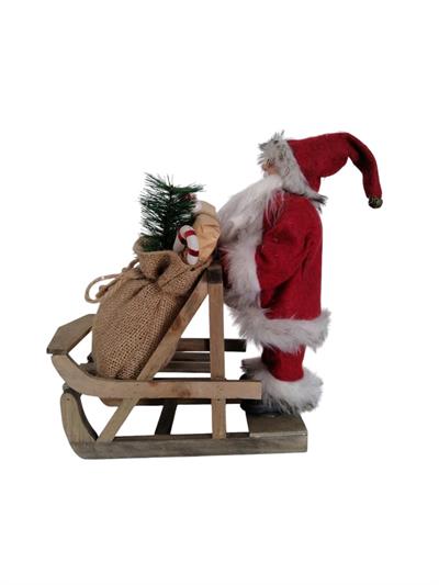 1 Adet 30cm Kızakta Noel Baba Yılbaşı Dekor