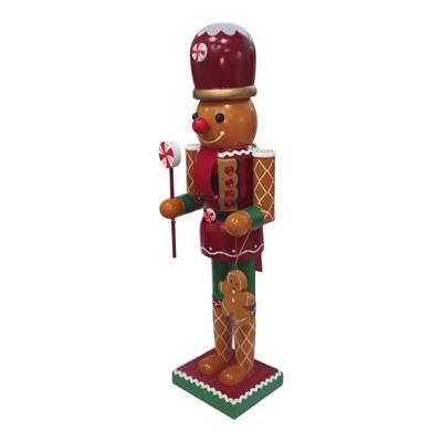 1 Adet 35cm Ahşap Kurşun Asker Fındıkkıran Kurabiye Adam Gingerbread Mod.1