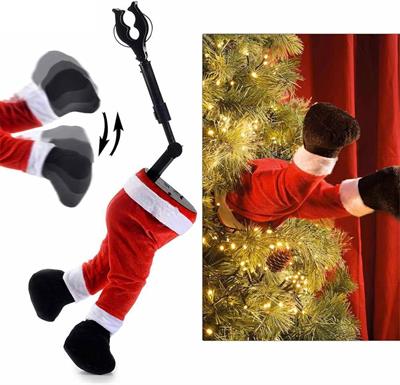 1 Adet 40cm Hareket Eden Noel Baba Ayakları Pilli Ağaca Monte