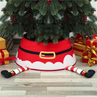 1 Adet 60cm Yılbaşı Ağaç Eteği Peluş Ayaklı Noel Baba