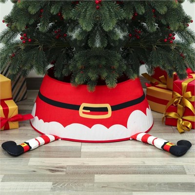 1 Adet 60cm Yılbaşı Ağaç Eteği Peluş Ayaklı Noel Baba