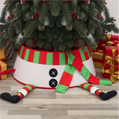 1 Adet 60cm Yılbaşı Ağaç Eteği Peluş Ayaklı Kardan Adam