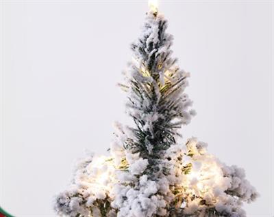 1 Adet 75cm Yılbaşı Çam Ağacı Kütük Tabanlı Karlı Ledli