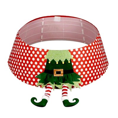 1 Adet 77cm Yılbaşı Ağaç Eteği Peluş Ayaklı Örme Elf