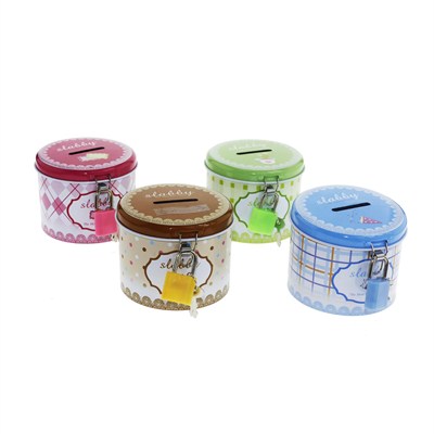 1 Adet 7x6,5cm Metal Kumbara Kutu Yuvarlak