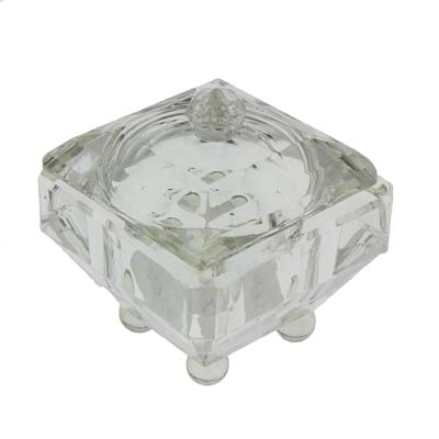 1 Adet 7x7cm Kristal Cam Lokumluk Şekerlik Kare