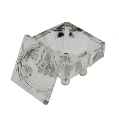 1 Adet 7x7cm Kristal Cam Lokumluk Şekerlik Kare