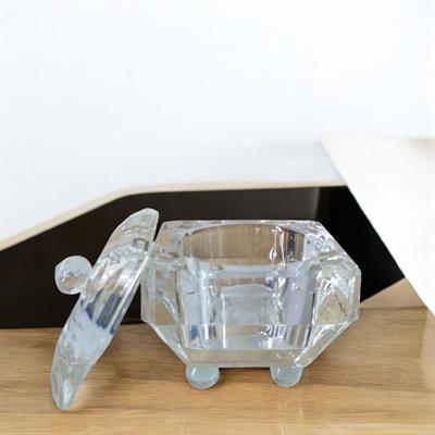 1 Adet 7x7cm Kristal Cam Lokumluk Şekerlik Kare