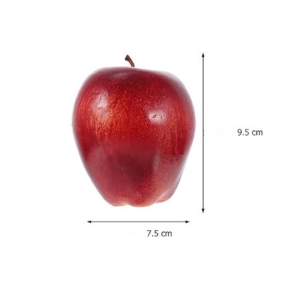 1 Adet 7x9cm Plastik Elma Yapay Koyu Kırmızı
