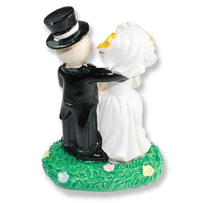 1 Adet 9,5cm Fötr Şapkalı Damat Ve Gelin Büyük Biblo