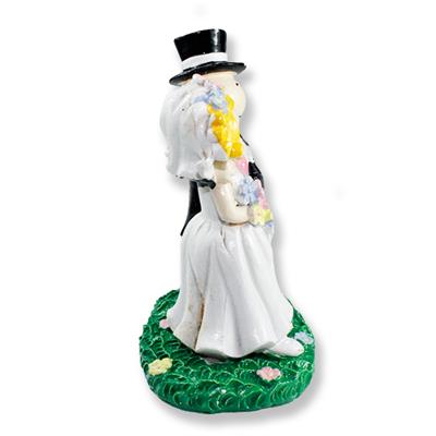 1 Adet 9,5cm Fötr Şapkalı Damat Ve Gelin Büyük Biblo