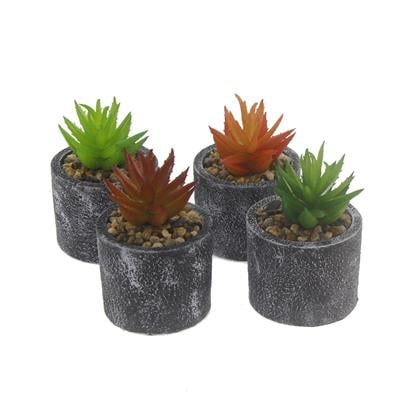 1 Adet Taş Beton Saksıda Yapay Sukulent Çiçek