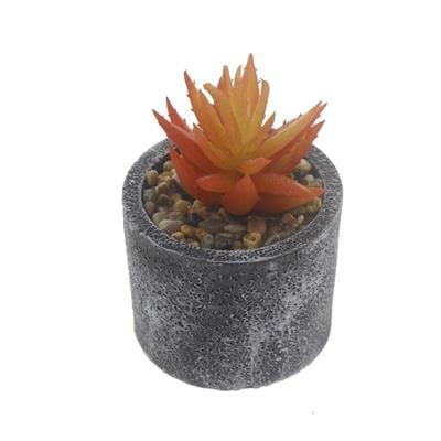 1 Adet Taş Beton Saksıda Yapay Sukulent Çiçek