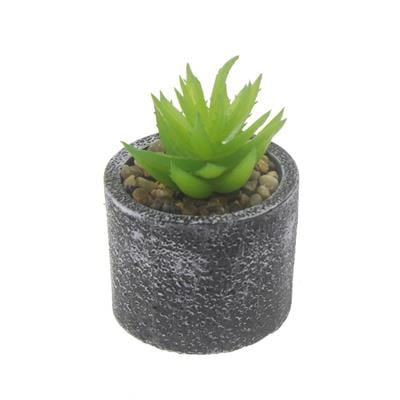 1 Adet Taş Beton Saksıda Yapay Sukulent Çiçek