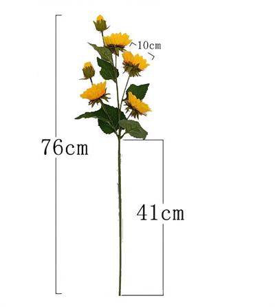 1 Dal 76cm Uzunluğunda Ayçiçeği Yapay Çiçek