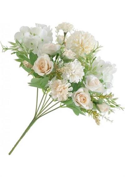 1 Demet 33cm Yapay Çiçek Tanzim Dekor Krem Tonları