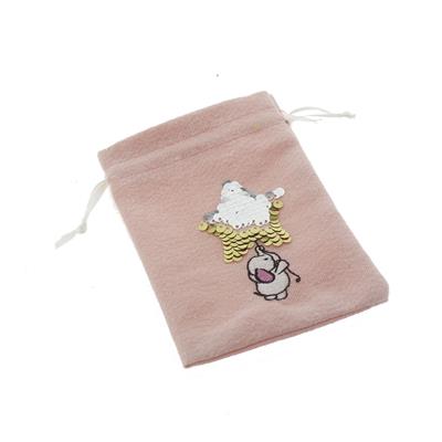 10 Adet 10x14cm Keten Kese Yıldız İşlemeli Fil